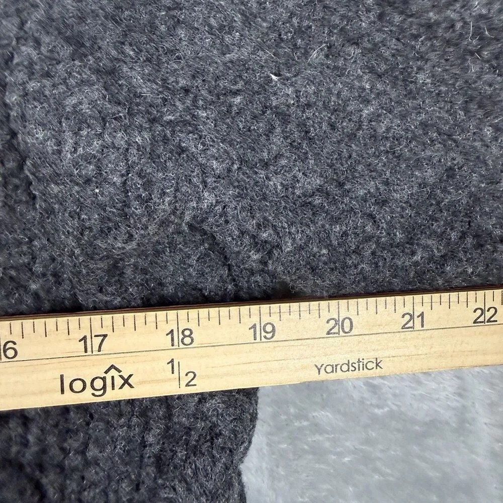 Vintage J.Crew Handknit 100% Lambswool Sweater Mens Medium Gray Chunky Knit